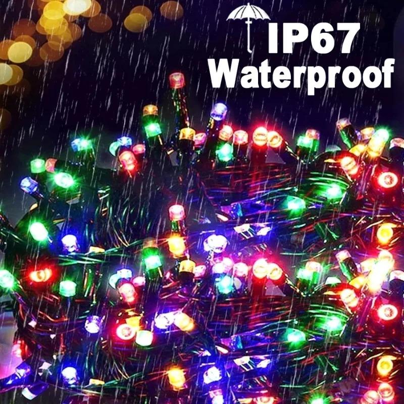 50LED/20LED Solar String Lights Outdoor Waterproof Fairy Lights String 8 Mode for Home Gardens Wedding Party Outdoor Tree Decorations 7m/5m