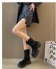 New Retro Hot Girl Western Cowboy Short Boots Hollow Breathable Heightened Martin Boots