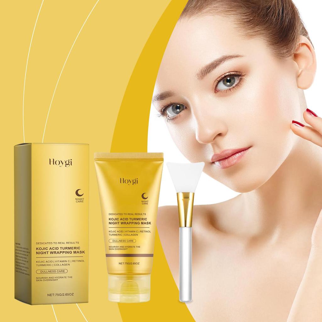 HOYGI Turmeric Collagen Peel-Off Mask - Gentle Cleanse, Moisturize, Nourish & Smooth Facial Skin