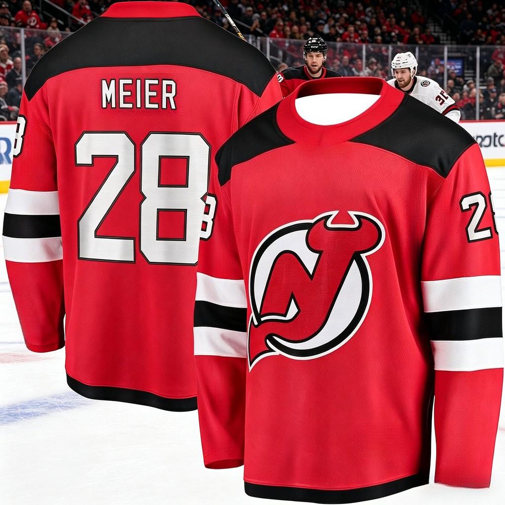 2026 New Jersey Uomo Nuovo Tuta da Allenamento per l'Hockey su Ghiaccio Stampa 3D Squadra Diavoli Sportiva Maglia a Maniche Lunghe Asciugatura Rapida Famiglia