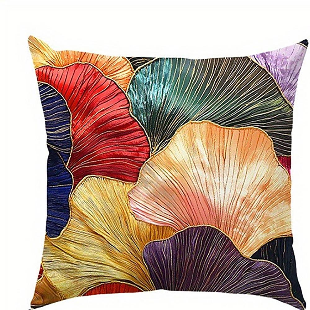 Colorful Ginkgo Leaf Pattern PillowcasesSuitable for Sofa Car Bedroom Decorative Cushion Cover Pillow Cover