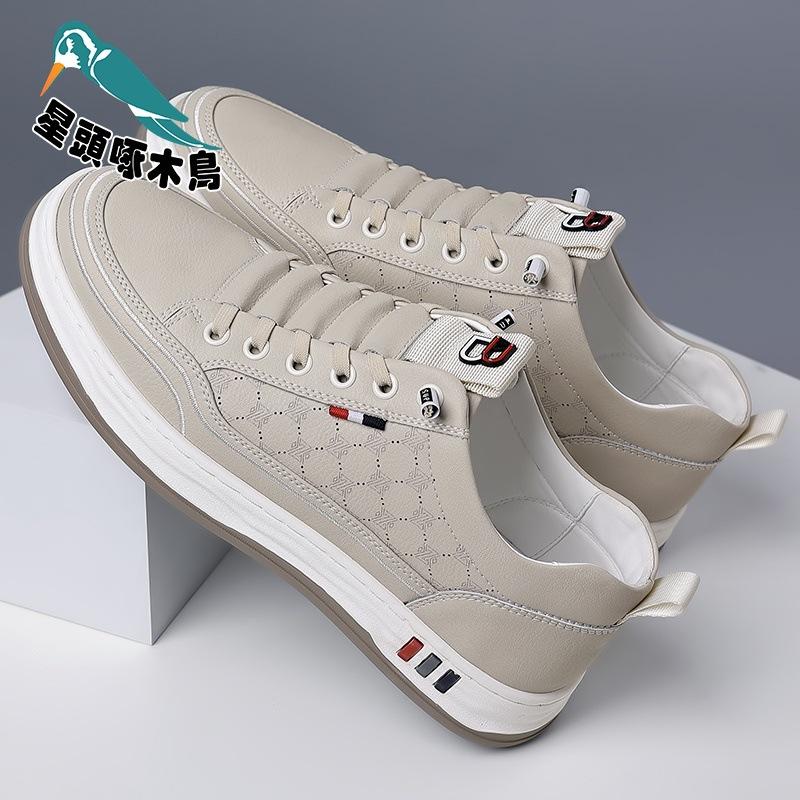 2025 spring and summer new soft leather cowhide men's shoes soft sole trend versatile daily shoes