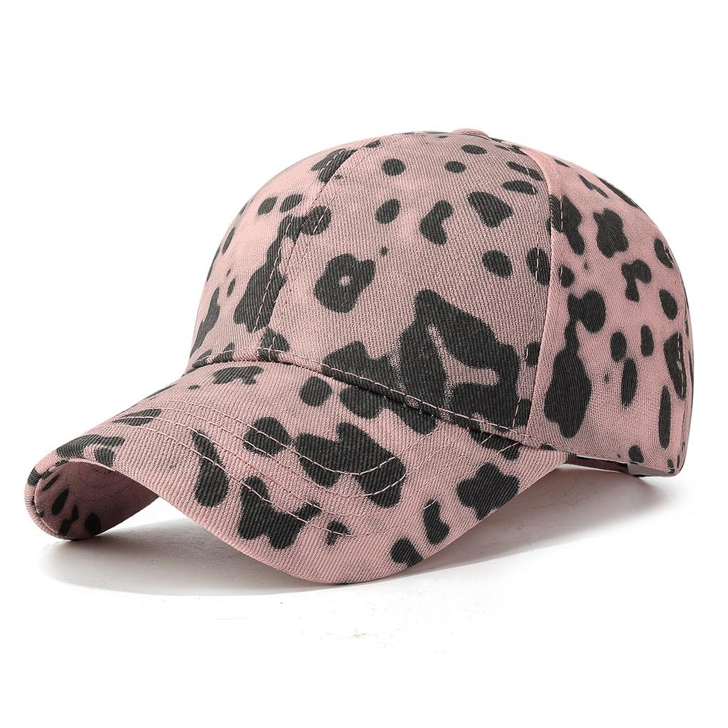 Four-Season Korean Style Leopard Print Hard Top Baseball Cap, Fashionable and Simple Plain European and American Style Duck Bill