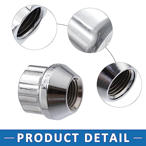 A ABSOPRO Wheel Lock Nuts Wheel Lock Lug Nuts Automotive Locking Nut Set M12x1.25 for Chevrolet, Trac Ker 1998-2004 Steel Silver Tone