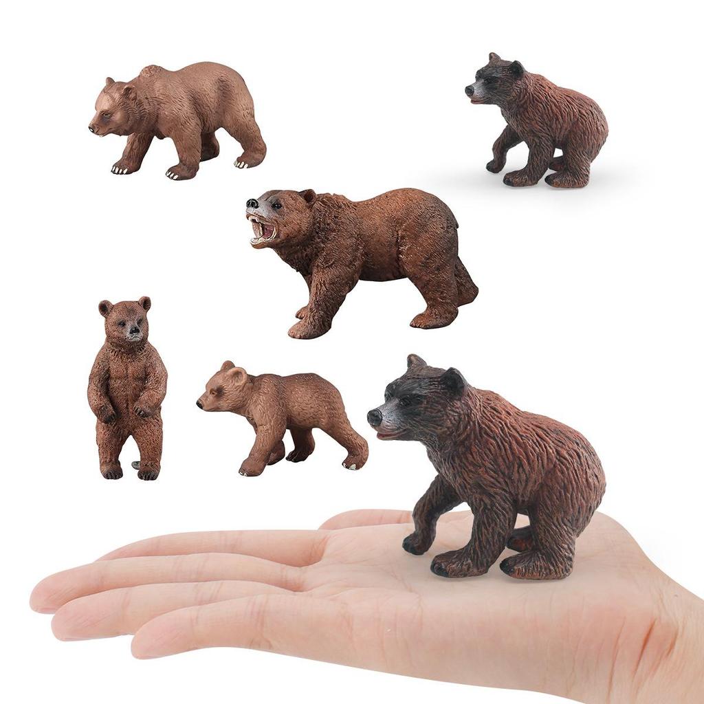 Realistic Wild Bear Toy Set: Big Brown Bear Model