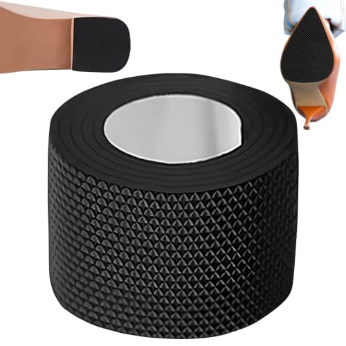 

Anti-Slip Shoe Sole Tape, Quiet Design, High Friction, Black, 3.28 Feet, Shoe Sole Stickers for Women s Leather Shoes, Safe Walking Aid (5 x 100cm)