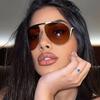 Non-polarized Oversized Pilot Punk Mask Sunglasses Women BigLuxury Brand Oval Metal Frame Steampunk Sun Glasses for Ladies Shades