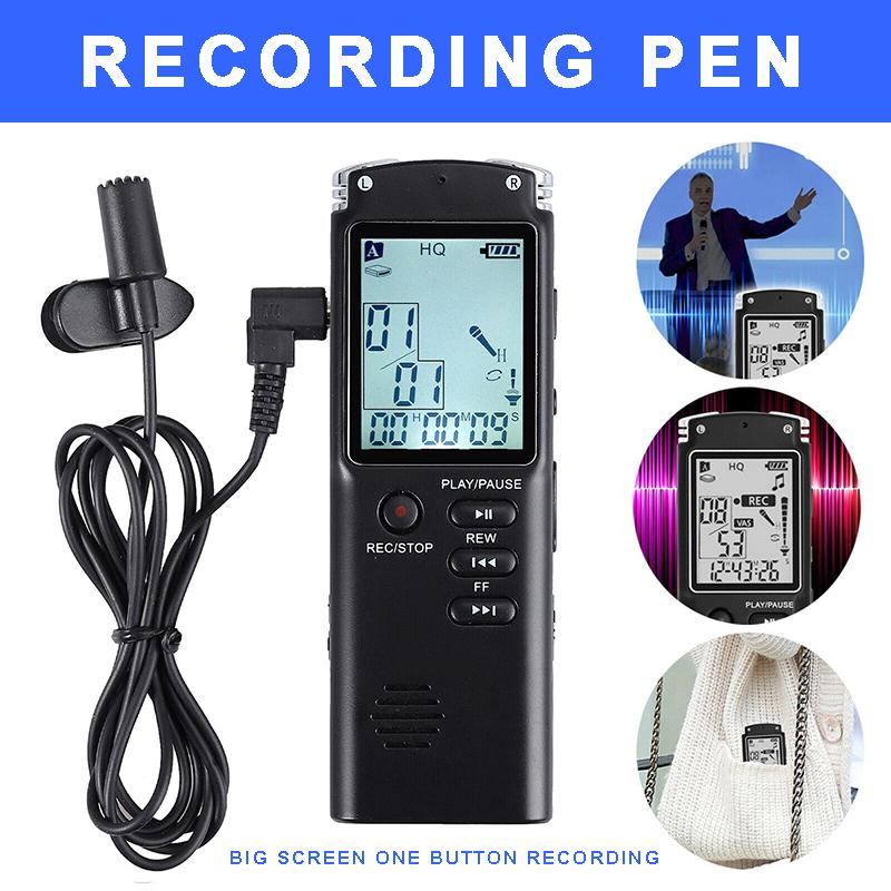 

Pdtoweb 16 ГБ ЖК-цифровой звуковой диктофон USB-диктофон MP3-плеер перезаряжаемый