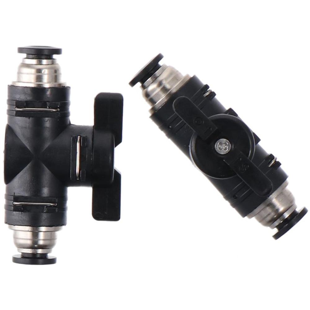 2pcs PVC Pneumatic Ball Valve Black Quick Connect Adapter Durable Air Flow Control Valve  Gas