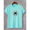 Summer Round Neck Spider Pattern T-shirts Fashionable Casual Pure Cotton Short Sleeved Men's T-shirts