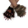 Guantes Pata de Lobo Piel Sintética Gato Manoplas sin Dedos Invierno Cálido Cosplay Halloween Disfraz de Fiesta de Lujo Accesorios