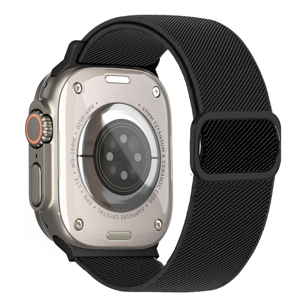 Textured Nylon Watch Band for Apple Watch Series 11 10 42mm / 9 8 7 41mm / SE3 SE2 SE 6 5 4 40mm / 3 2 1 38mm Adjustable Wrist Strap with Metal Buckle