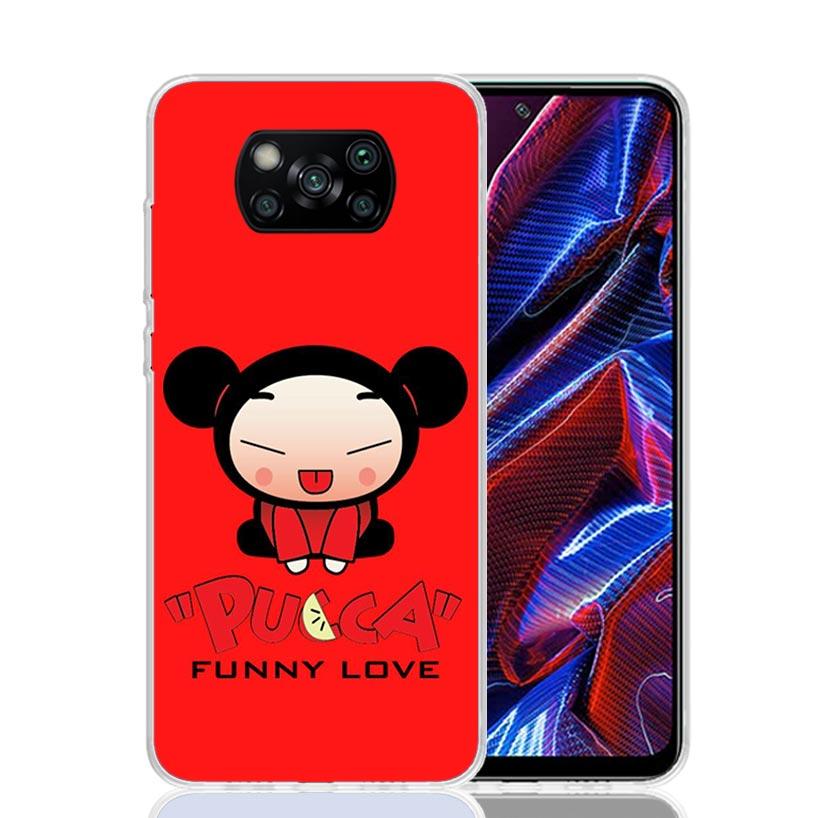 Cute Cartoon Pucca Garu Case Phone Cover for Xiaomi Poco X3 Nfc X5 X6 X7 X4 Gt F7 Ultra F6 F5 Pro F4 F3 M5S M5 M4 M3 5G Trend Fu