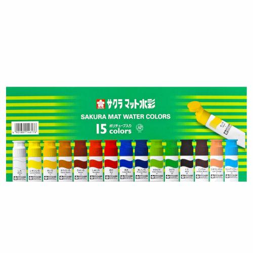 

SAKURA Sakura Crepas Paint матовая акварельная Polytube 15 цветов набор MW15PE