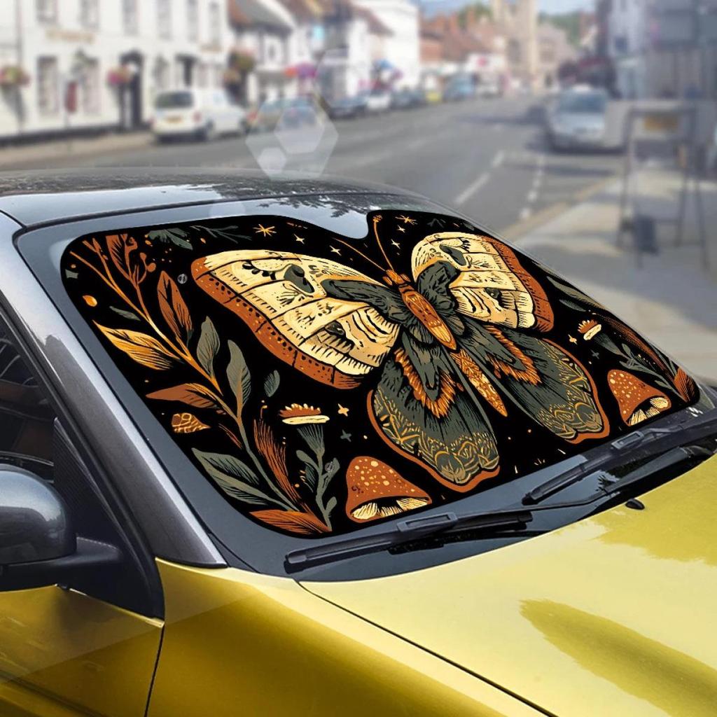 Butterfly Floral Foldable Car Windshield Sunshade - Universal Fit