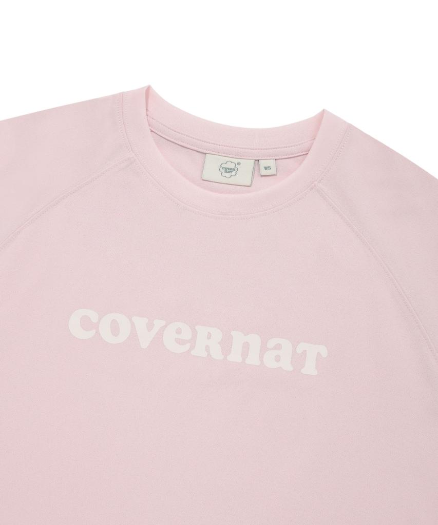 COVERNAT WOMAN Cooper Logo Ice Crop T-Shirt Light Pink