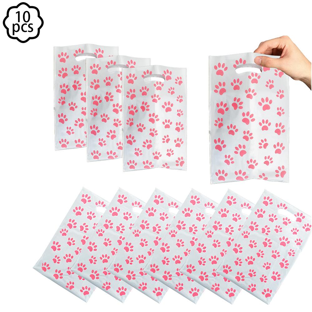 Pink Pet Dog Party Plate Cup Napkin Tablecloth Pet Paw Tableware Set Dog Party Decor Puppy Dog Birthday Party Decor Supplies