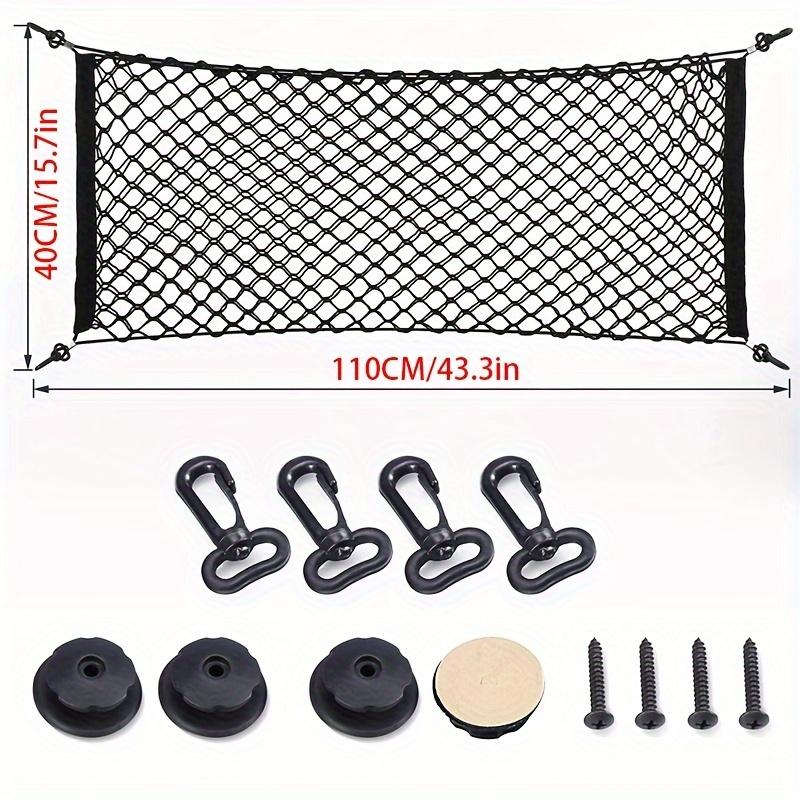 Car Trunk Storage Net Pickup Truck Stretchable Trunk Cargo Storage Organizer Net Nylon Plastic Truck Bed Nets with Hooks for Car SUV Truck