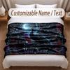 Floral Garden Theme Soft Blanket Personalized Custom Name Text Print Warm Blanket Home Sofa Bedroom Decor