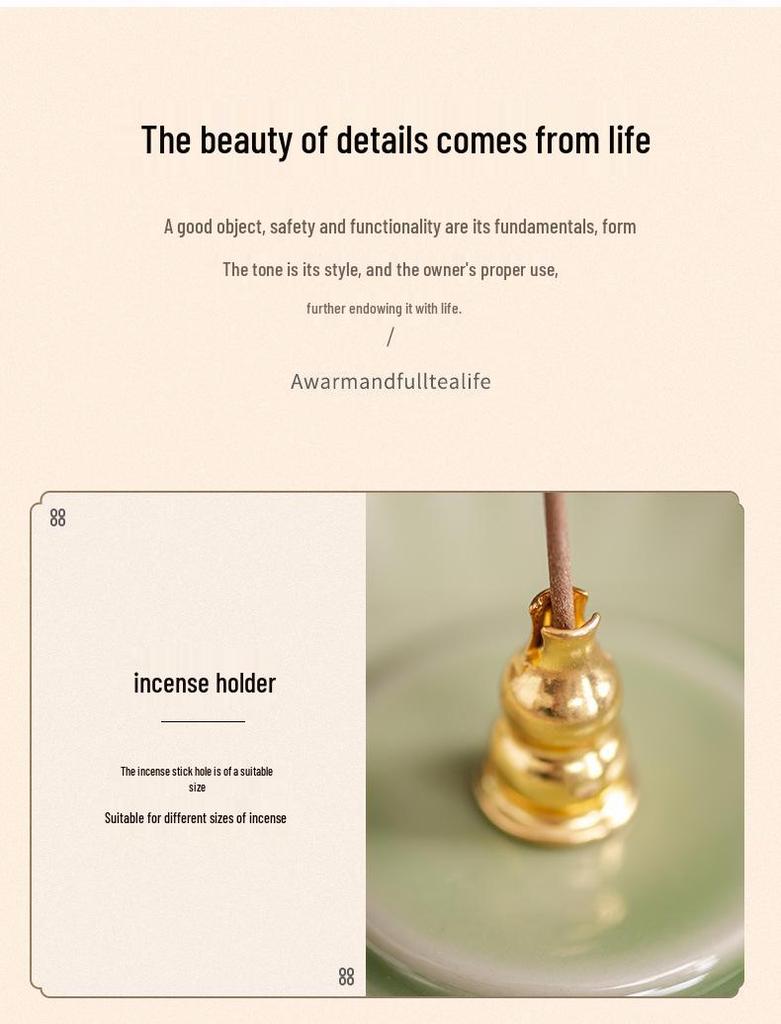 Song Qing Minimalist Ceramic Stick Incense Holder – Chinese Style High-End Creative Desktop Ornament
