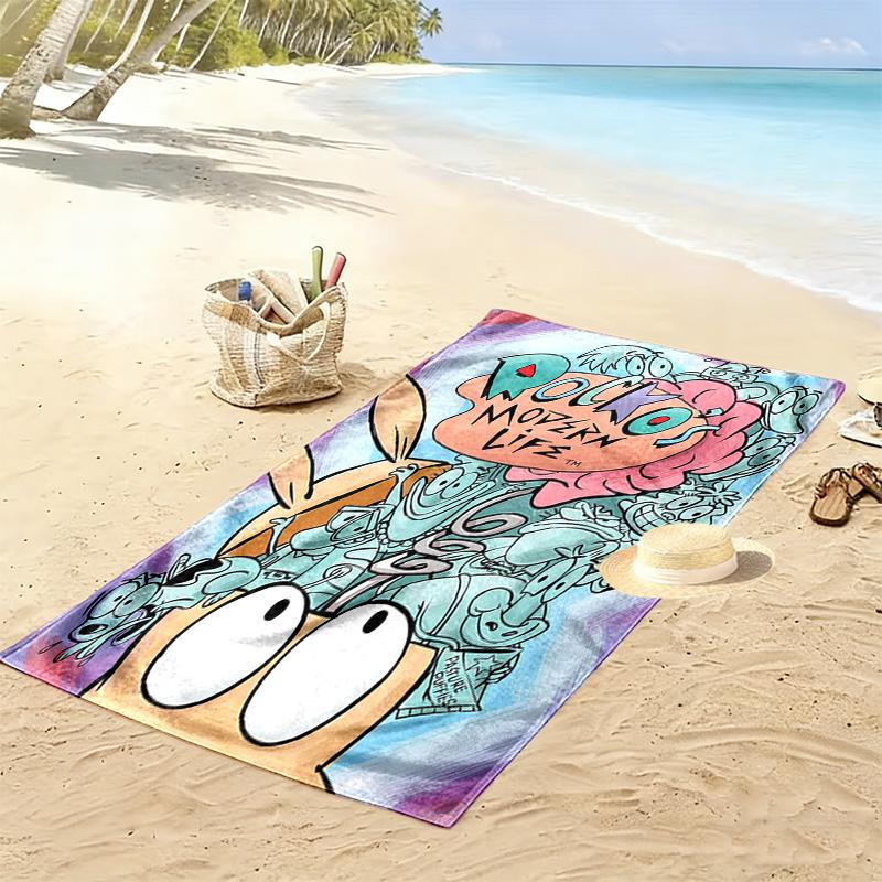 Rocko's Modern Life 2D Flat Print Beach Towel, Large Soft Quick Dry Towel for Beach Camping SwimmingXSTJ0915432