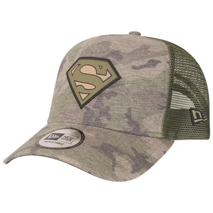 New Era A-Frame Adjustable Trucker Cap - Superman wood camo