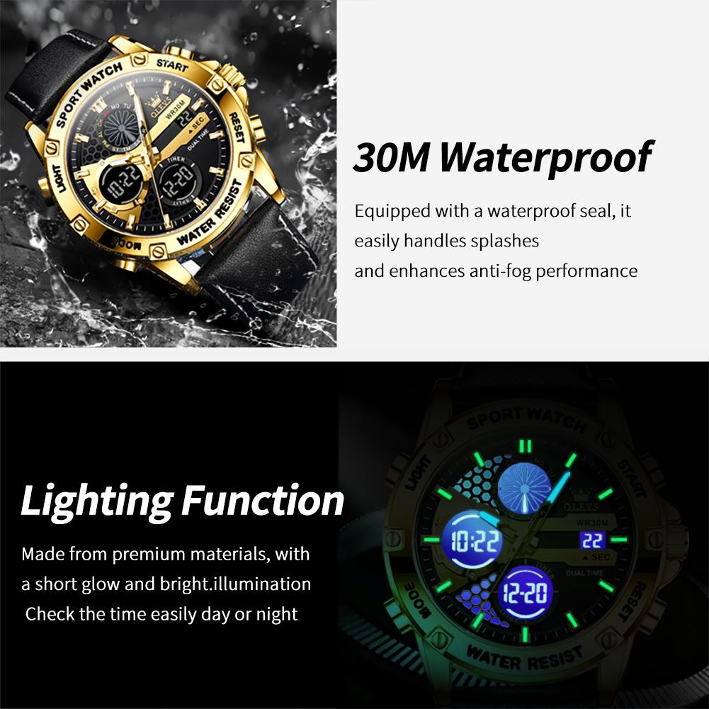 OLEVS 1110  Oem Custom logo Sport Luxury Brand Fashion Classic Multifunctional Chronograph Calendar Digital Watch for Man