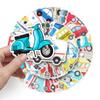 10/25/50pcs Transports Stickers Cartoon Cars Airplanes for Gift Room Learning Wall Decals Travel Luggage Phone Helmet