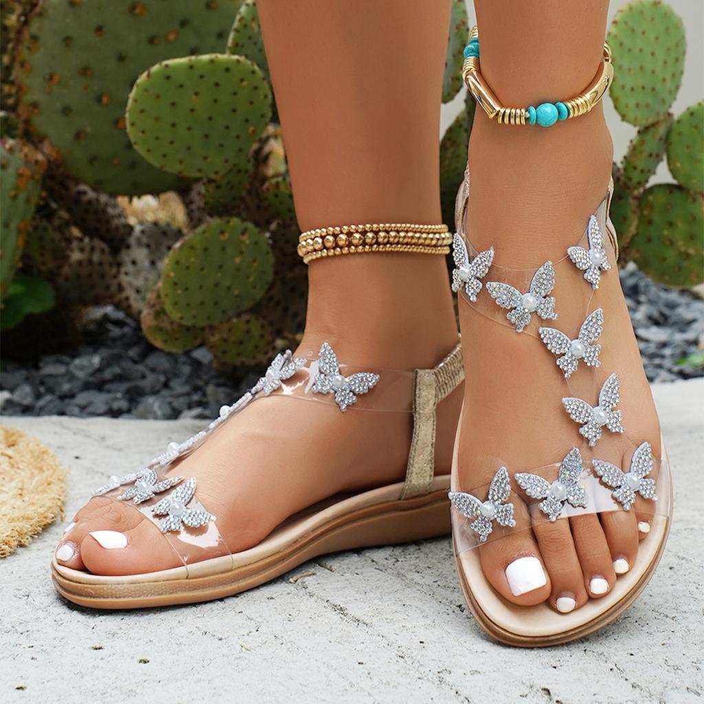 Fashion Women Flat Sandals Summer Fashion Elegant Women's Shoes Women's Butterfly Sandals Beach Sandalias Mujer Footwear
