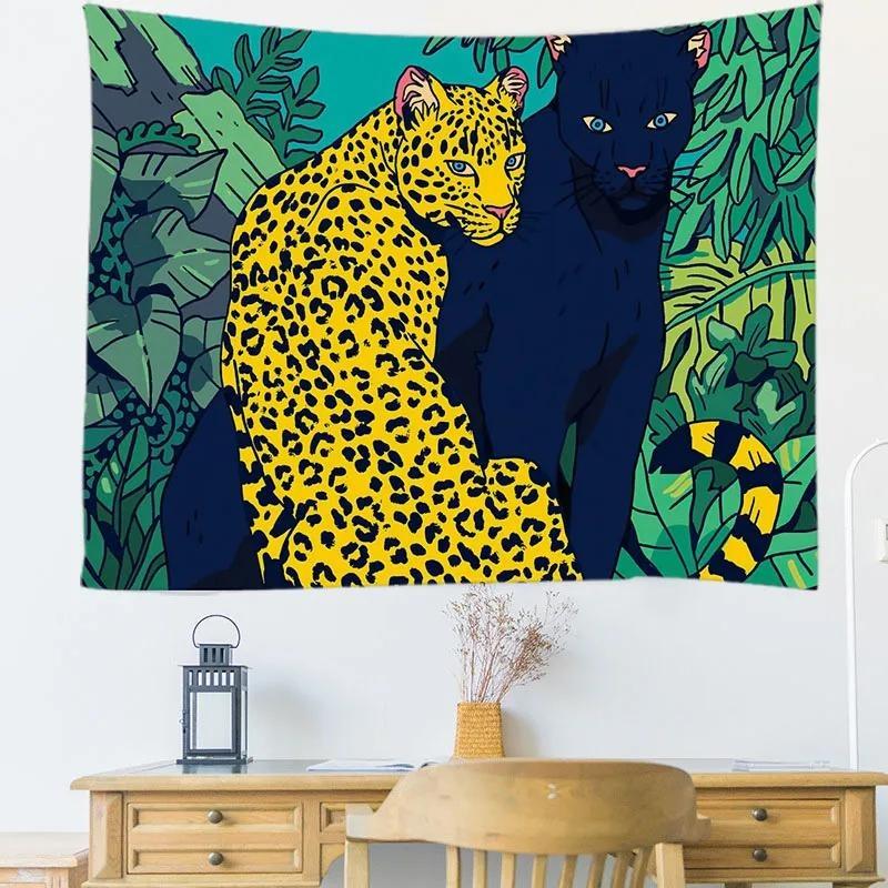 India Tiger Series Tapestry Wall Hanging Mandala Tapestries Wall Cloth Psychedelic Yoga Wall Hanging Boho Decoration Home Decor