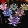 1pc Handcrafted Crystal Lotus Ornament For Home Decor And Desk Cabinet Decoration