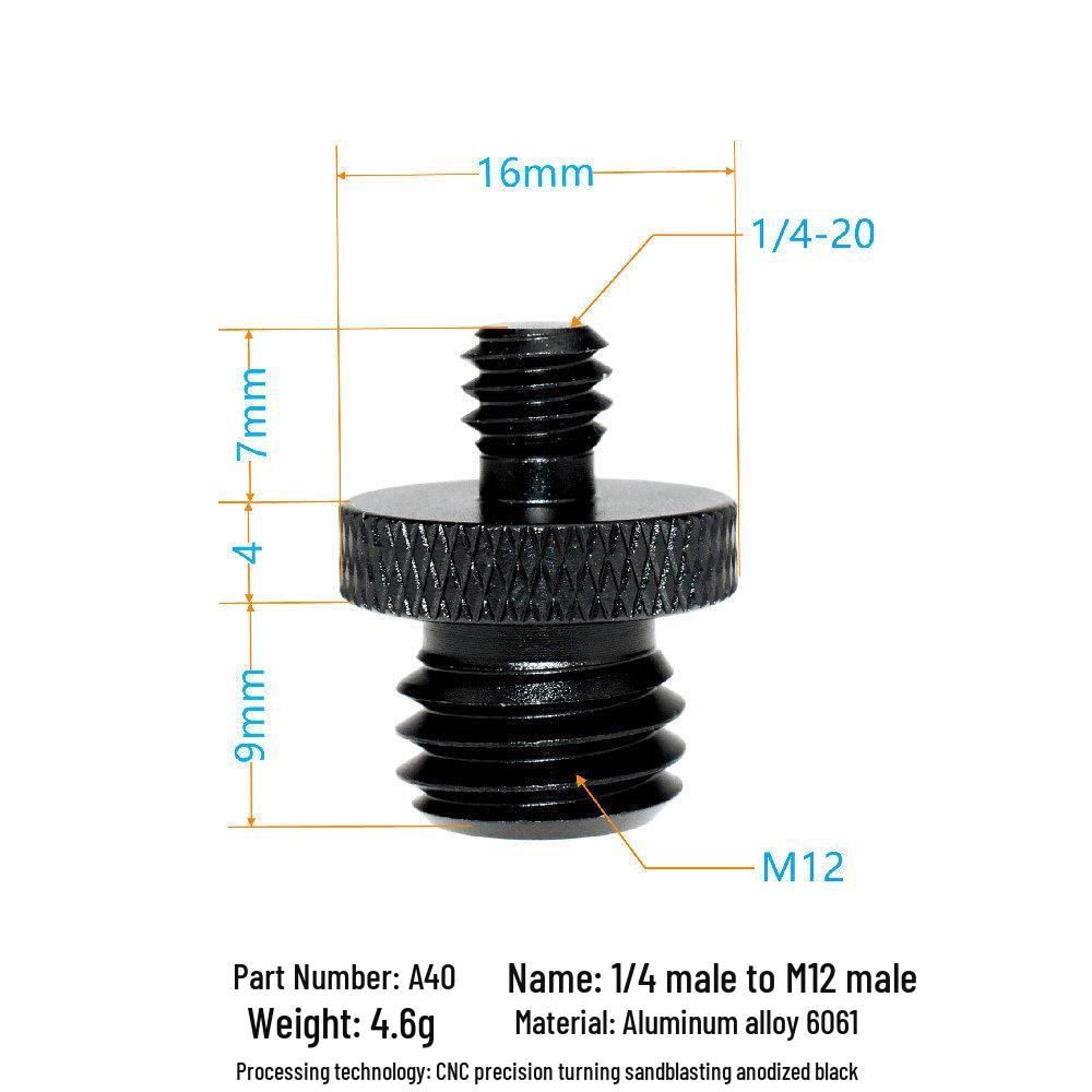 1/4 to 3/8 M4 M5 M6 M8 Screw Adapter for Tripod, Pan/Tilt Camera, Hot Shoe Mount & Light Stand
