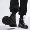 Fashion Stylish Male Antiskid Basic Boots Lace-Up Male Shoes Outdoor Luxe for Men Motorcycle Boots Men's Leather Low Top Walking Shoes