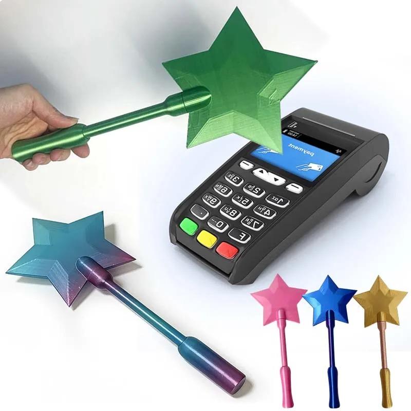Bacchetta Magica Stellare Stampa 3D Creativa Moda Tap To Pay Leggera Portatile Porta Carte Carino Porta Carte di Credito Regalo Quotidiano