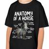 Funny Anatomy of a Horse Kids Tee, Childrens Veterinary Diagram T-Shirt