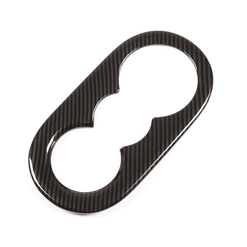 For Porsche Cayenne 2018- Car Rear Water Cup Holder Frame Carbon Fiber Pattern Trim Decoration Sticker Interior Accessories