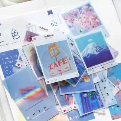 40pcs/pack Vintage INS Photo Sky PVC Stickers Package DIY Diary Journal Decoration Label Stationery Sticker Album Scrapbooking