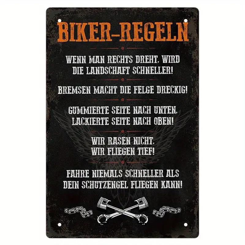 German Vintage Garage Tool Phrases Metal Sign,Retro Decorative Plaque, Home Wall ,Studio Room Man Cave Workshop Industrial Decor