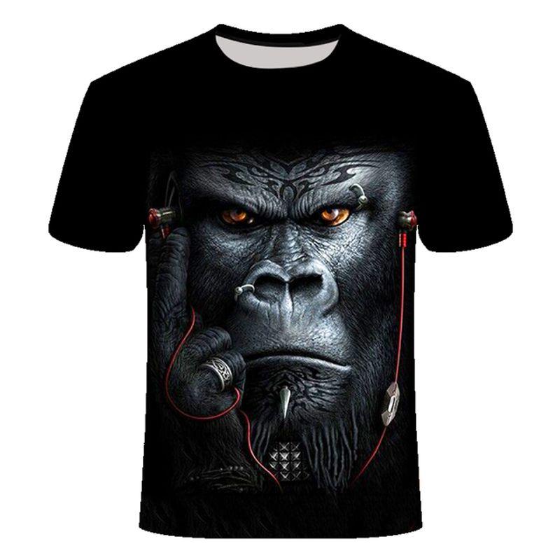 Crew Neck T-Shirt 3D Animal Short Sleeve T-shirt
