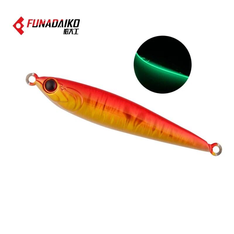 FUNADAIKO 2023 Tungsten New Slow Metal Jigging Lures 30g 40g 60g 80g 100g 120g  Luminous Fishing Bait  Jig Saltwater Lure