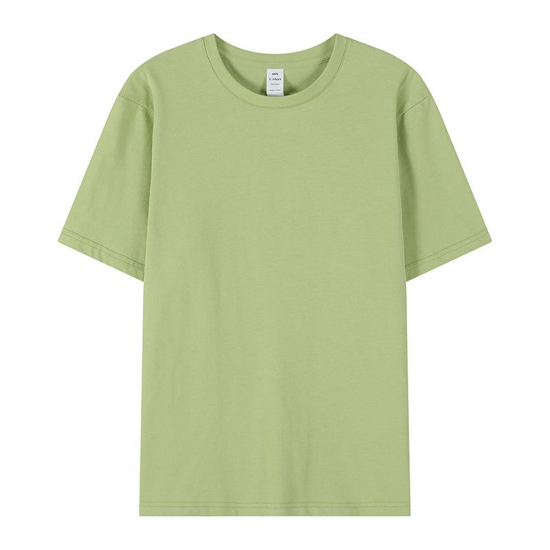 YPRS210g oversize double yarn pure cotton short-sleeved T-shirt for men and women, white heavy loose trendy bottoming shirt
