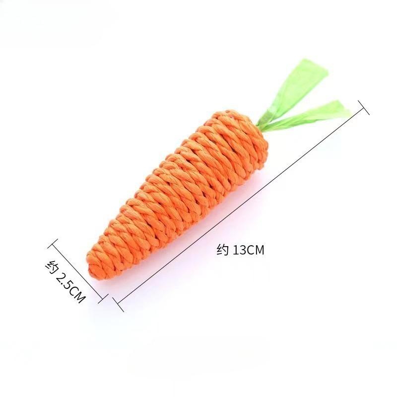Cat Toy Carrot Sound Pet Products Bite Resistant Paper Rope Scratcher Clean Teeth Interactive Play Cat Carrot Chew Toy for Cat