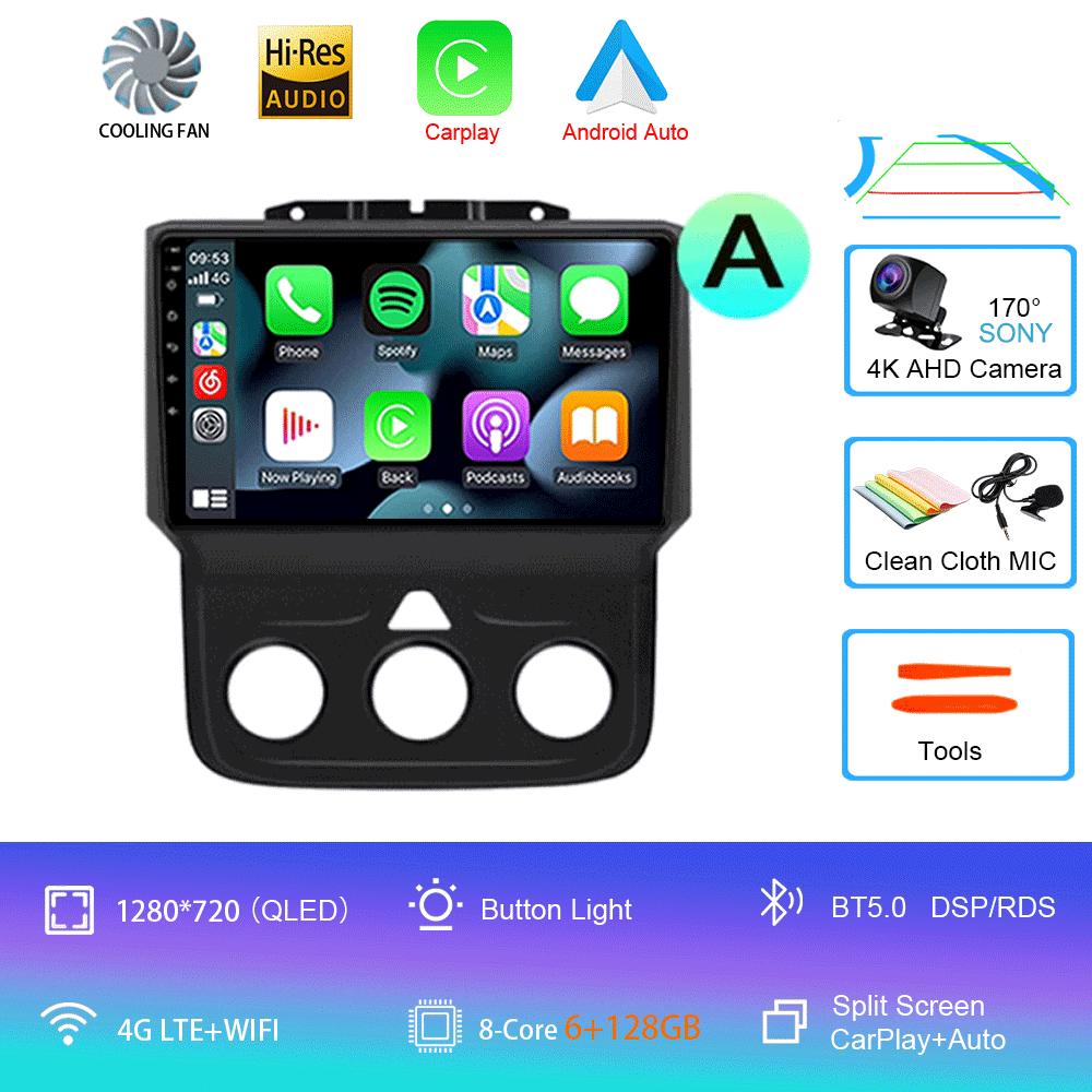 Android 14 Car Radio For T Dodge Ram 1500 2500 3500 2013-2018 Multimedia Stereo Video Player WiFi 4G Carplay Auto GPS Navigation