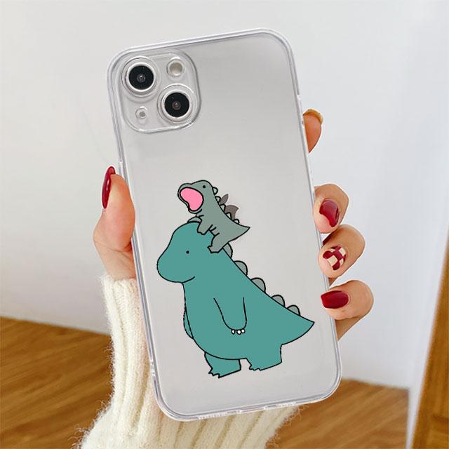 Little Dinosaur Cute Clear Case For Apple iPhone 11 14 13 12 Pro 7 8 Plus XR X XS Max 6 6S 14Pro Silicone Phone Cover
