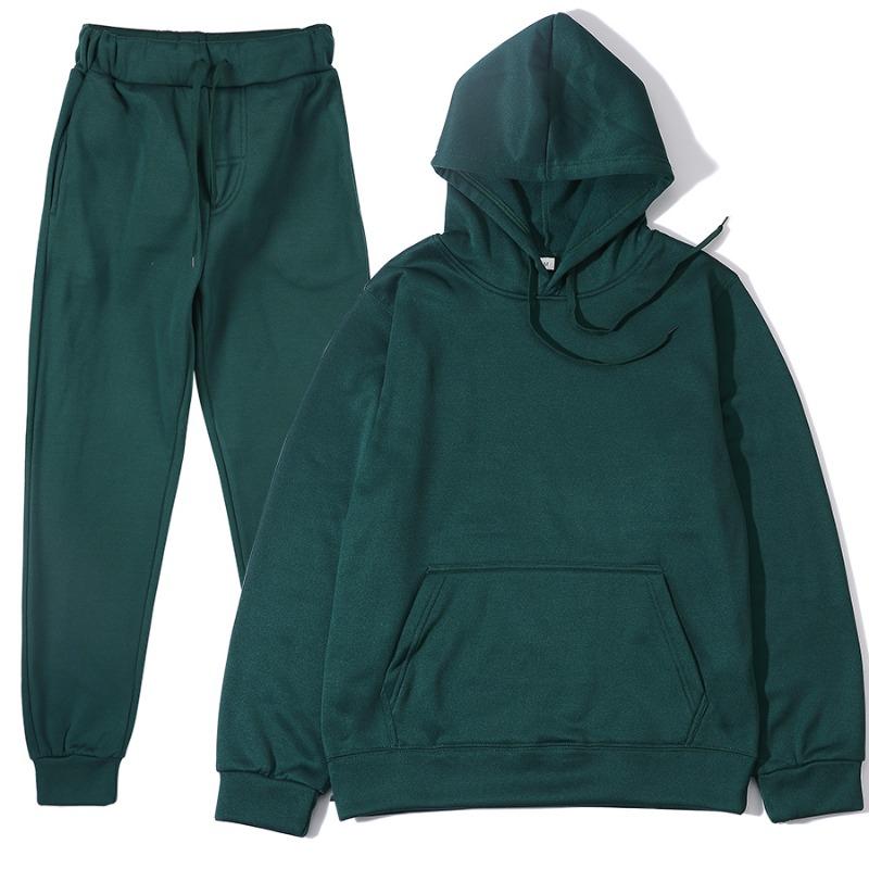 Träningsoverall för män Sportkläder Fritidströjor Träningsbyxor Streetwear Pullover Enfärgad fleecehuvtröjor Sportdräkt Nyhet