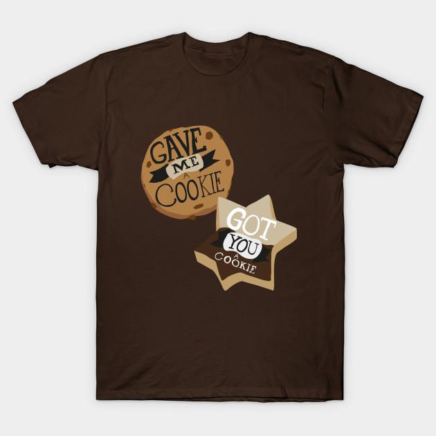 

Men Black Print T-shirt Gave Me A Cookie, Got You A Cookie No-Cut Transfer Paper Print Cotton Tshirt M коричневий