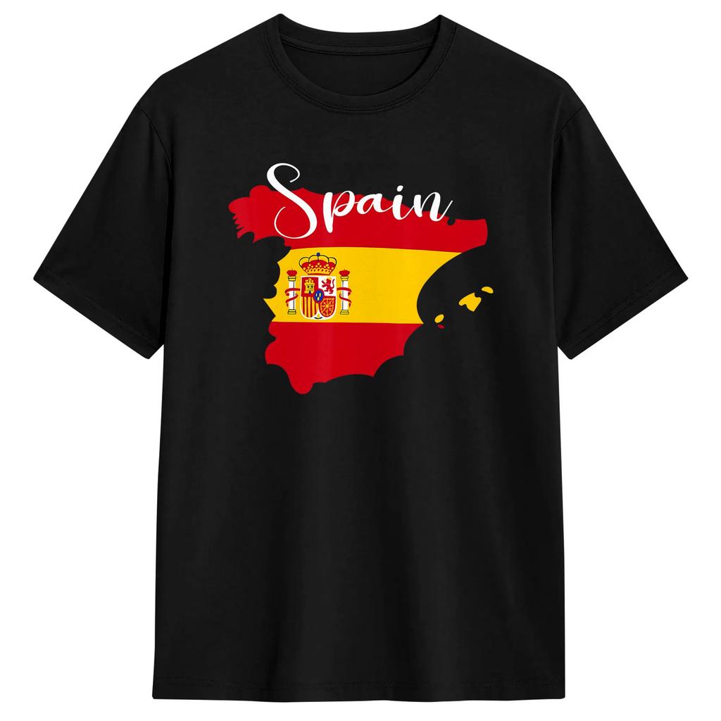 Powerful Spanish Bull with National Flag TShirt Unisexs Y2K Retro TShirts Summer ONeck Harajuku Tee Shirt Oversized Clothes