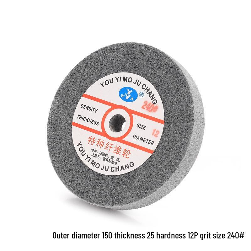 Nylon Fiber Polishing Wheel for Metal & Stainless Steel - Compatible with Electric Motor Grinders, Sizes 150/200/300