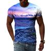 Ocean Wave Pattern T-Shirts Summer Fashion Beach Short Sleeve 3d Printed Top Loose Casual Round neck Holidaywear Mens Tees