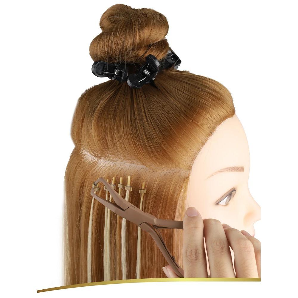 Hair Extension Pliers Kits with Loop Clips Needles Hair Extension Opener Closer Tools Sewing Wiging Salon Beauty Barber Supplies